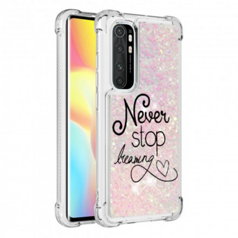 Cover Xiaomi Mi Note 10 Lite Stop Aldrig Med At Drømme Om Glitter