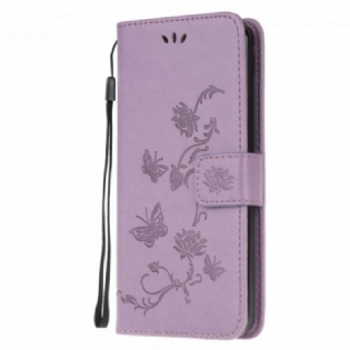 Flip Cover Xiaomi Mi Note 10 Lite Asiatiske Sommerfugle Og Blomster