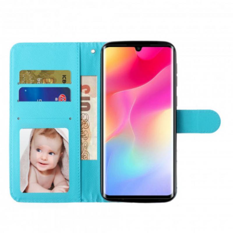 Flip Cover Xiaomi Mi Note 10 Lite Med Snor Marmor Strip Light Spotlights