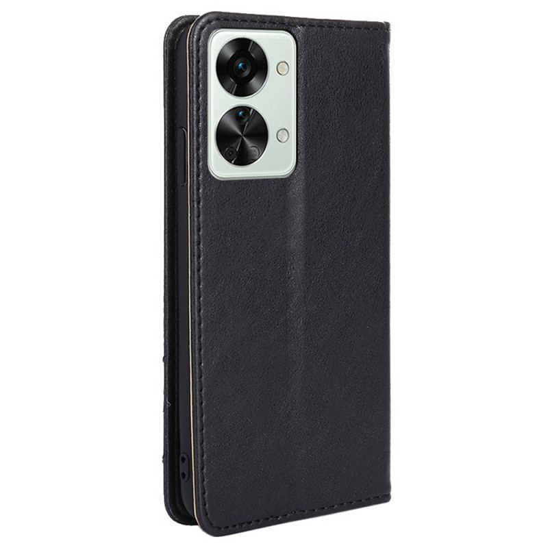 Cover OnePlus Nord 2T 5G Flip Cover Kunstlæder Med Dekorativ Nitte