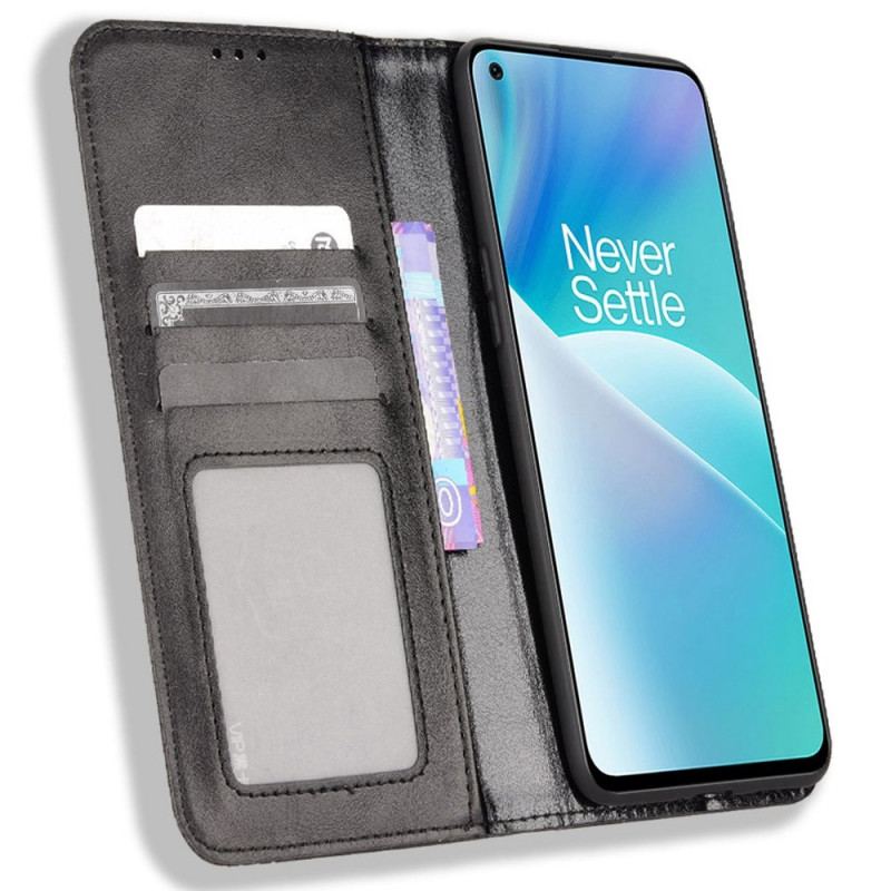 Cover OnePlus Nord 2T 5G Flip Cover Stiliseret Læderstil