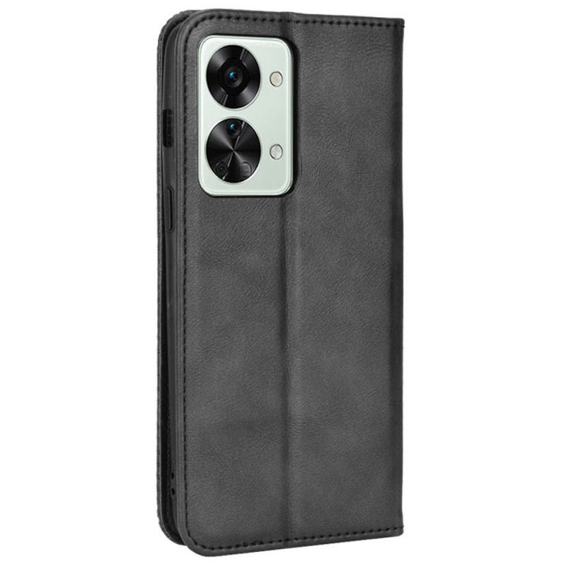 Cover OnePlus Nord 2T 5G Flip Cover Stiliseret Læderstil