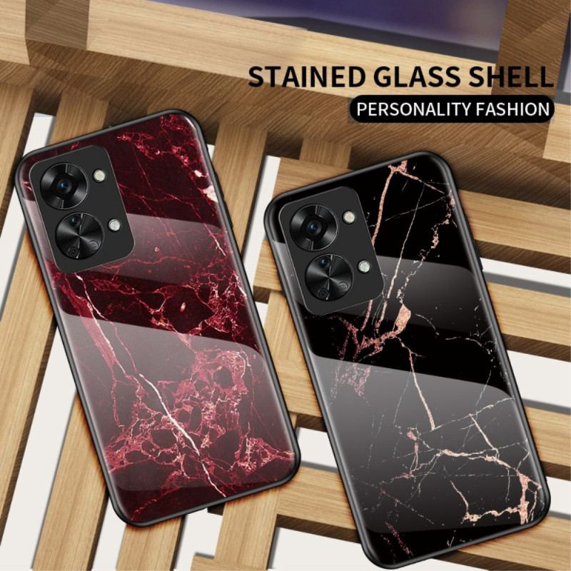 Cover OnePlus Nord 2T 5G Marmor Hærdet Glas