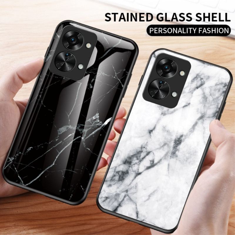 Cover OnePlus Nord 2T 5G Marmor Hærdet Glas