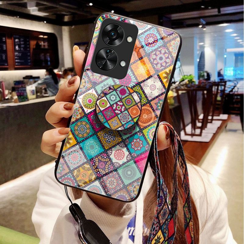 Cover OnePlus Nord 2T 5G Patchwork Magnetisk Holder