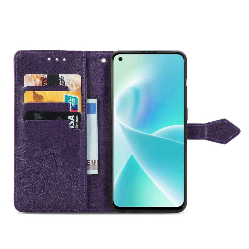 Flip Cover OnePlus Nord 2T 5G Med Snor Mandala Strop Kortholder