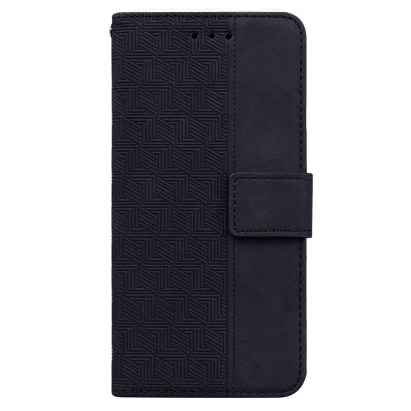 Flip Cover OnePlus Nord 2T 5G Med Snor Strappy Geometriske Mønstre