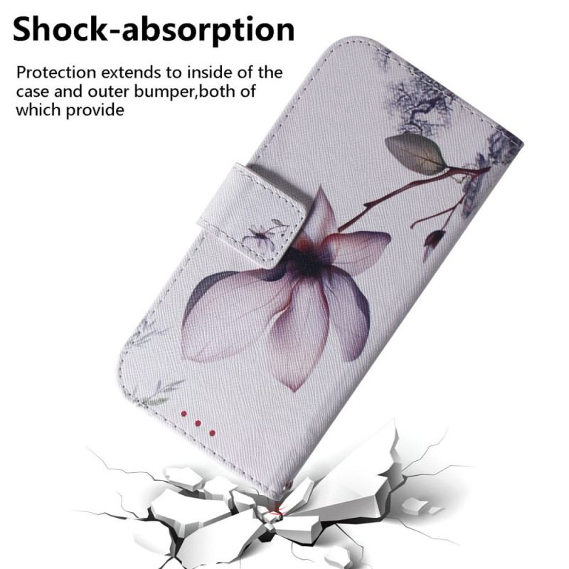 Flip Cover OnePlus Nord 2T 5G Med Snor Strappy Rose Flower