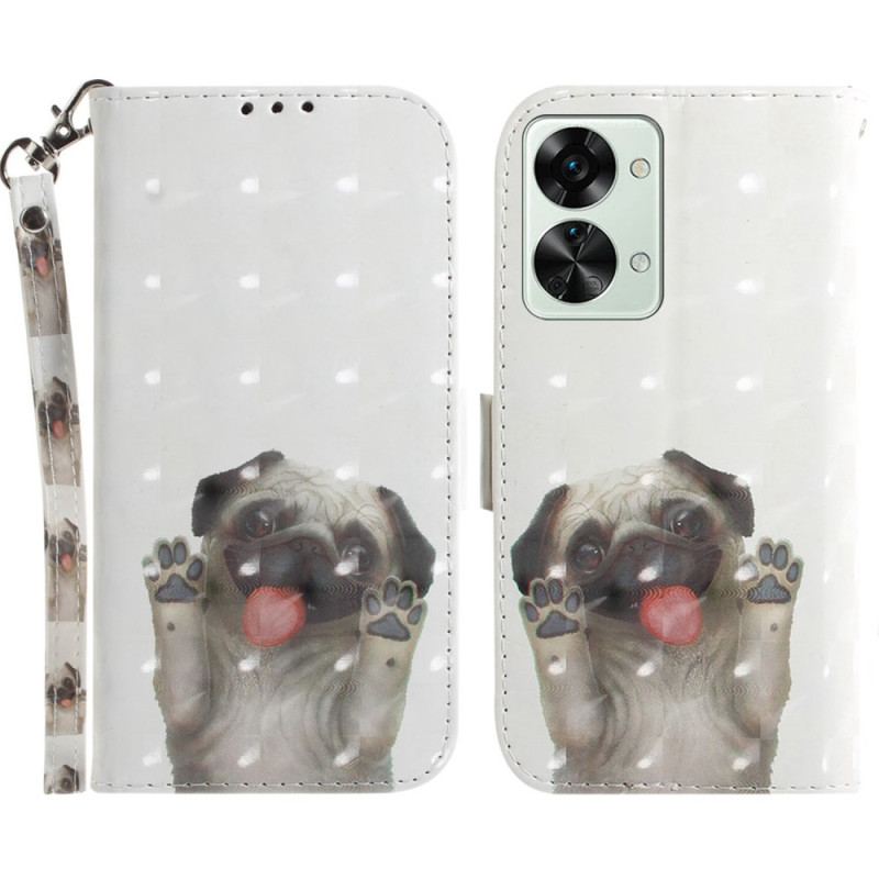 Flip Cover OnePlus Nord 2T 5G Med Snor Thong Hund