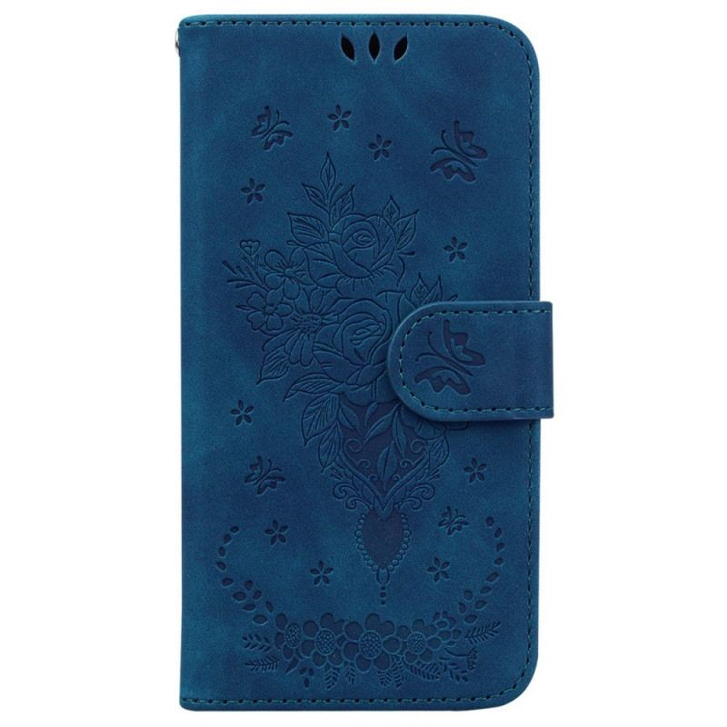 Flip Cover OnePlus Nord 2T 5G Roser Og Sommerfugle