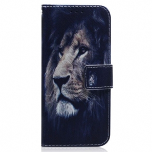Læder Cover OnePlus Nord 2T 5G Med Snor Lanyard Night Lion