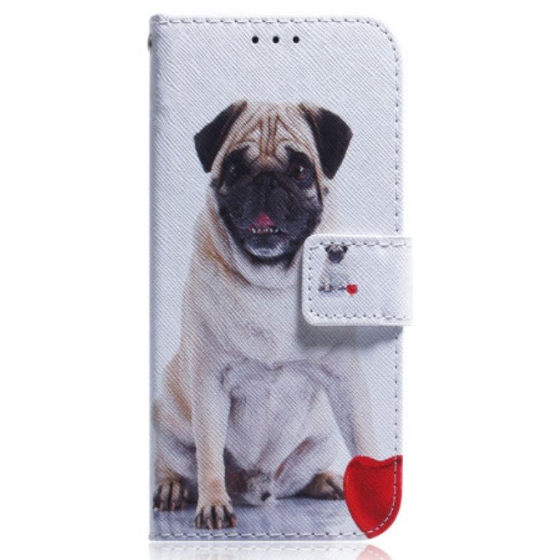 Læder Cover OnePlus Nord 2T 5G Med Snor Strappy Pug Dog