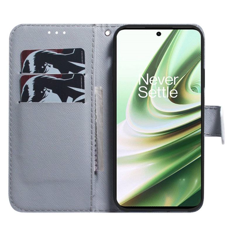 Læder Cover OnePlus Nord 2T 5G Med Snor Strappy Pug Dog