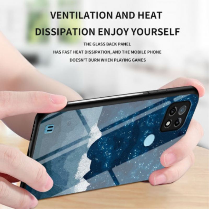 Cover Realme C21 Marmor Hærdet Glas