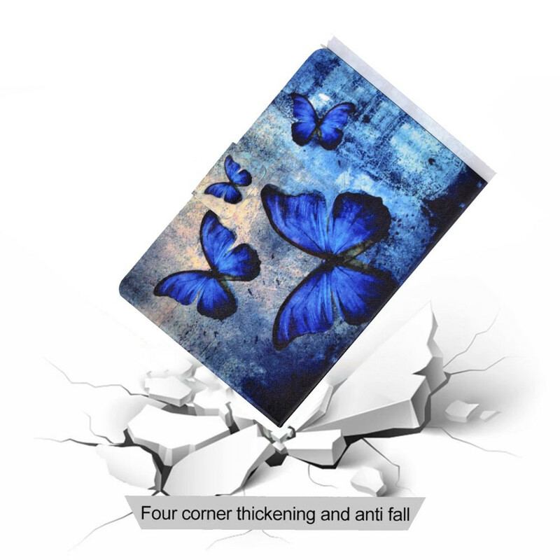 Flip Cover iPad Pro 11" (2021) Blå Sommerfugle
