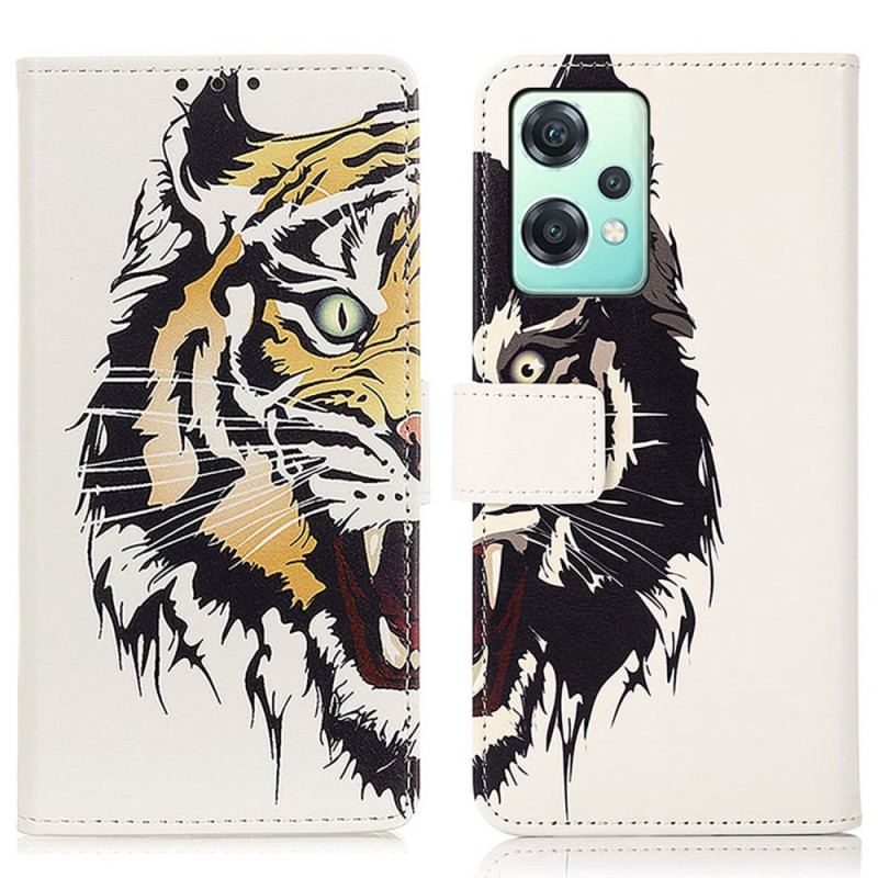 Flip Cover OnePlus Nord CE 2 Lite 5G Hård Tiger