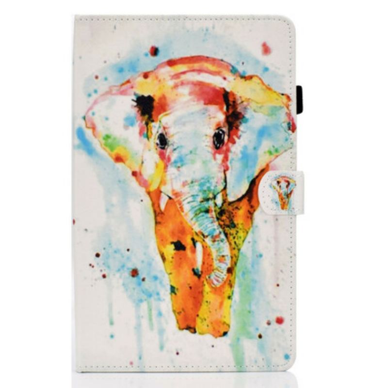 Flip Cover Samsung Galaxy Tab S6 Lite Akvarel Elefant