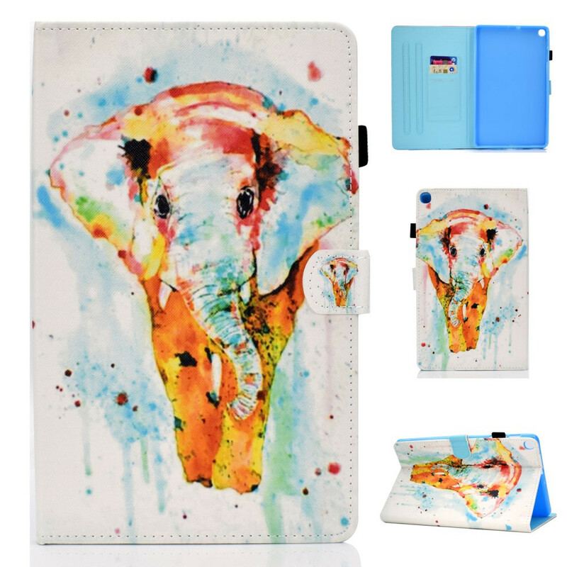 Flip Cover Samsung Galaxy Tab S6 Lite Akvarel Elefant