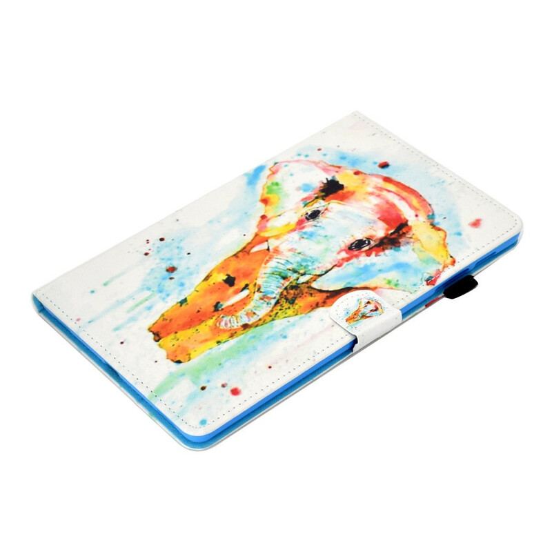 Flip Cover Samsung Galaxy Tab S6 Lite Akvarel Elefant