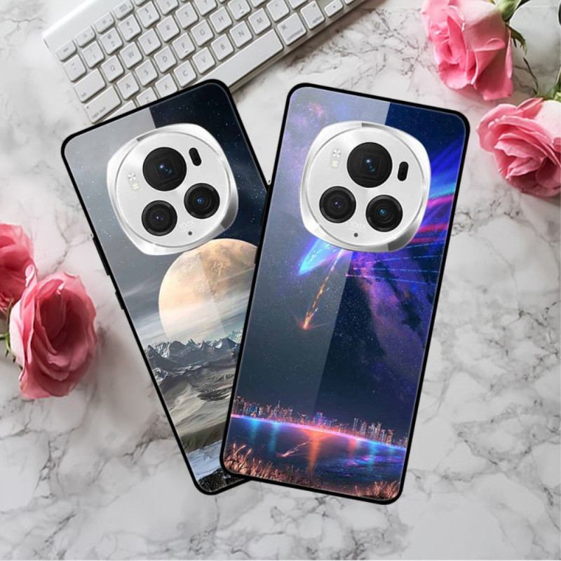 Cover Honor Magic 6 Pro Telefon Etui Blomsterbjerg Hærdet Glas