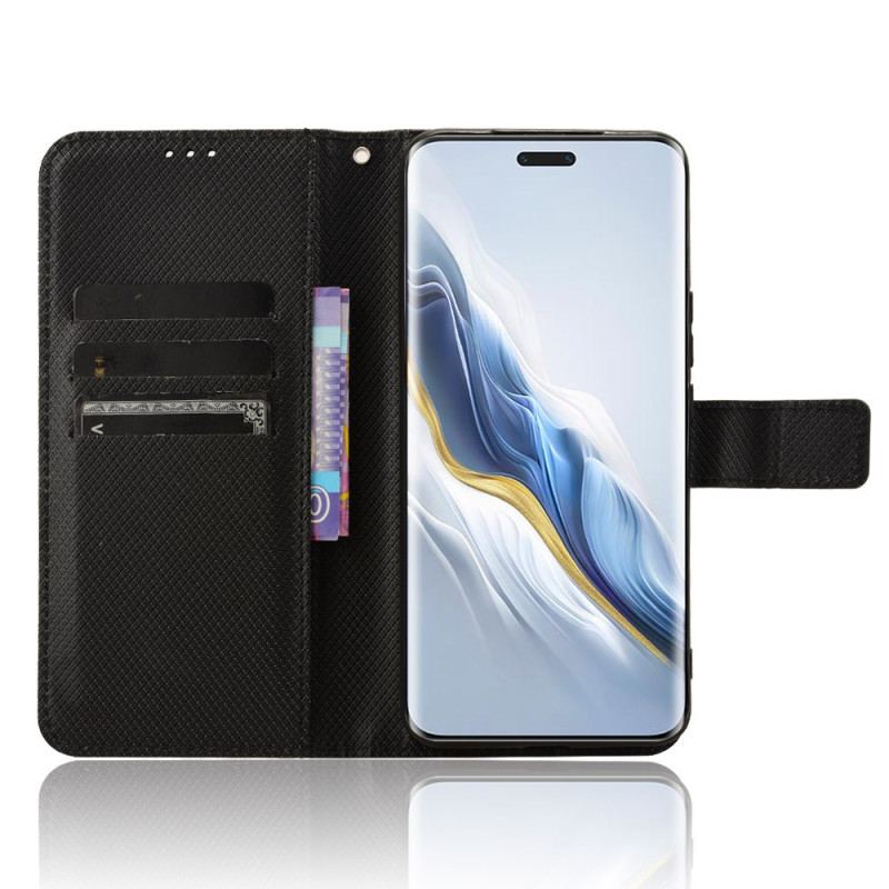 Flip Cover Honor Magic 6 Pro Tekstureret Imiteret Læderrem