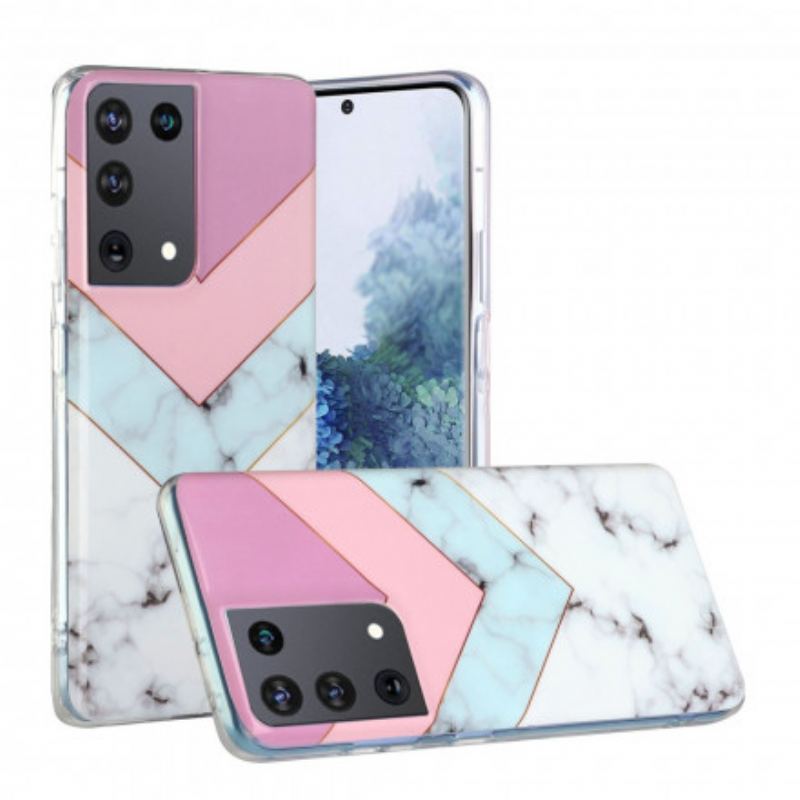 Cover Samsung Galaxy S21 Ultra 5G Farverig Glamour Marmor