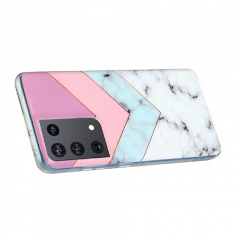 Cover Samsung Galaxy S21 Ultra 5G Farverig Glamour Marmor