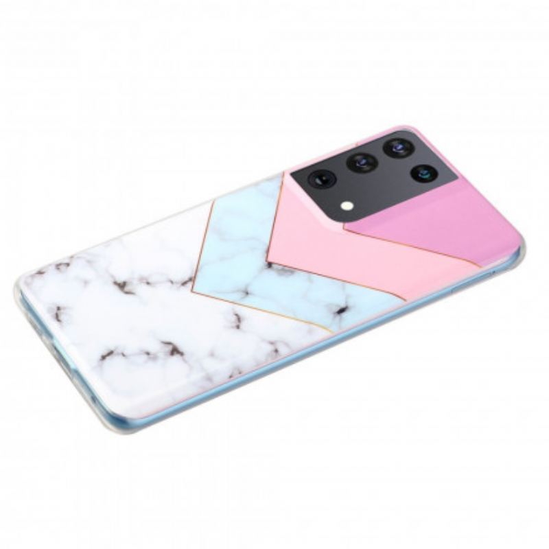 Cover Samsung Galaxy S21 Ultra 5G Farverig Glamour Marmor