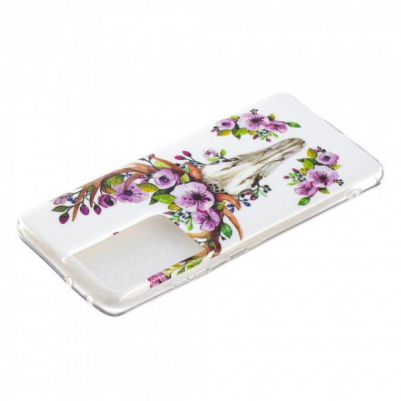 Cover Samsung Galaxy S21 Ultra 5G Fluorescerende Blomsterelg