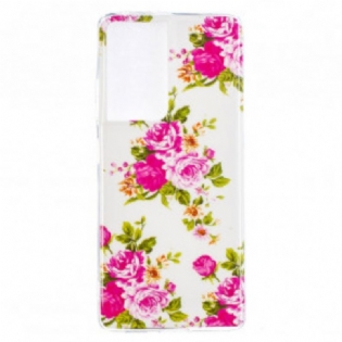 Cover Samsung Galaxy S21 Ultra 5G Fluorescerende Liberty-blomster