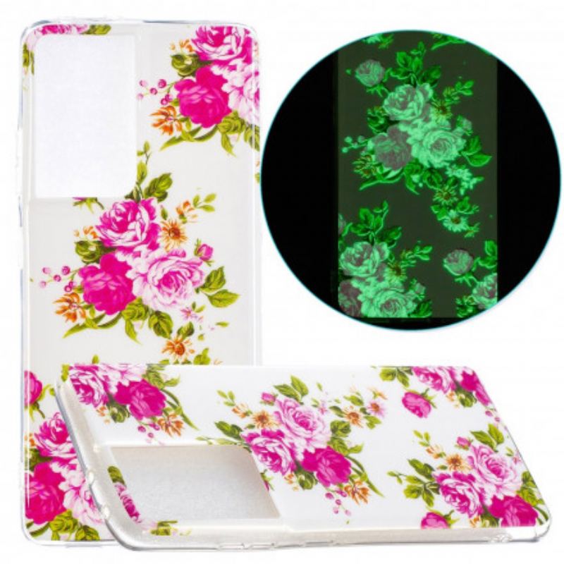 Cover Samsung Galaxy S21 Ultra 5G Fluorescerende Liberty-blomster