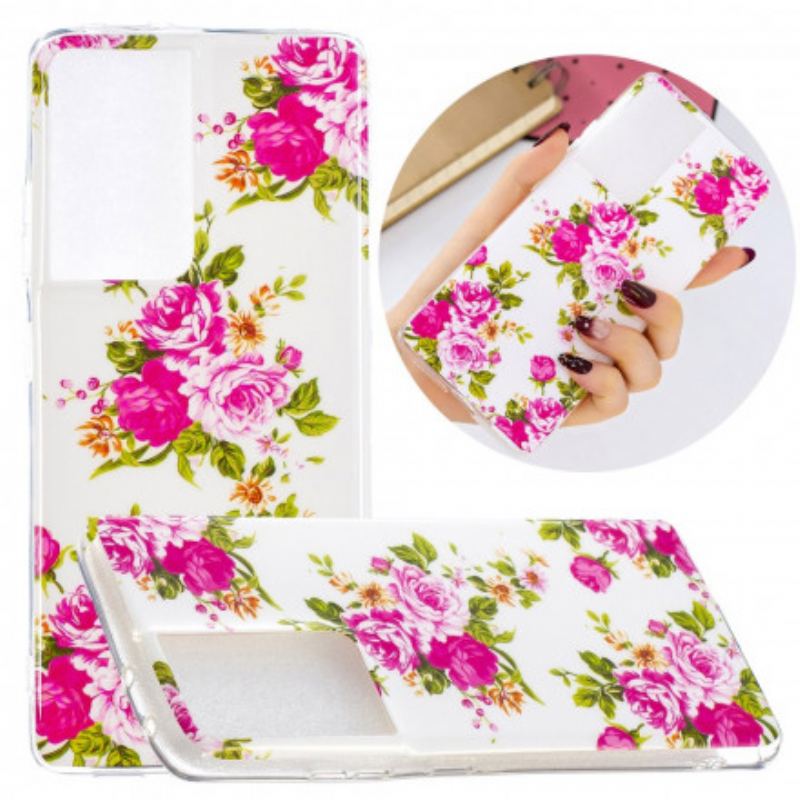 Cover Samsung Galaxy S21 Ultra 5G Fluorescerende Liberty-blomster