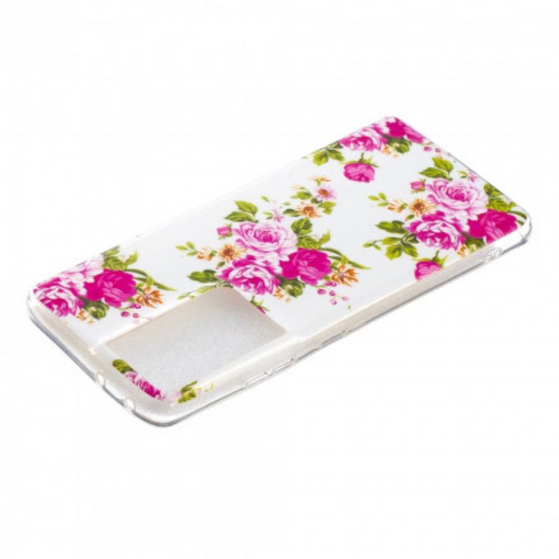 Cover Samsung Galaxy S21 Ultra 5G Fluorescerende Liberty-blomster