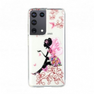 Cover Samsung Galaxy S21 Ultra 5G Gennemsigtig Blomsterfe