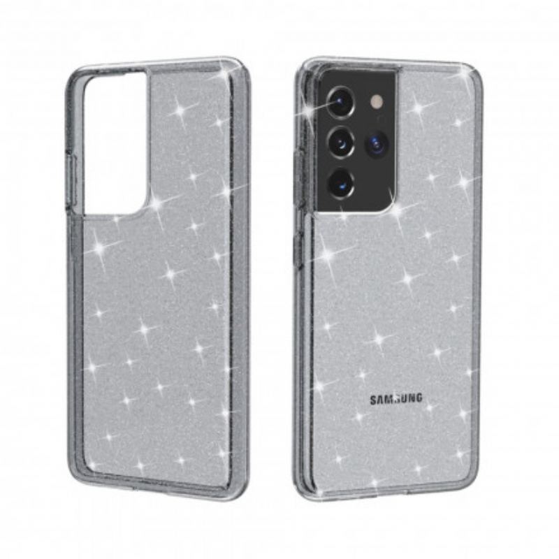 Cover Samsung Galaxy S21 Ultra 5G Gennemsigtige Pailletter