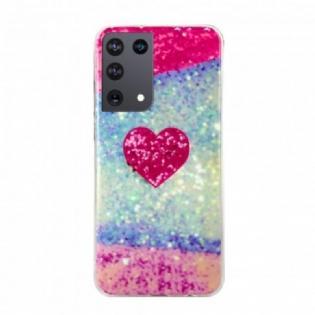 Cover Samsung Galaxy S21 Ultra 5G Glitter Marmor Hjerte