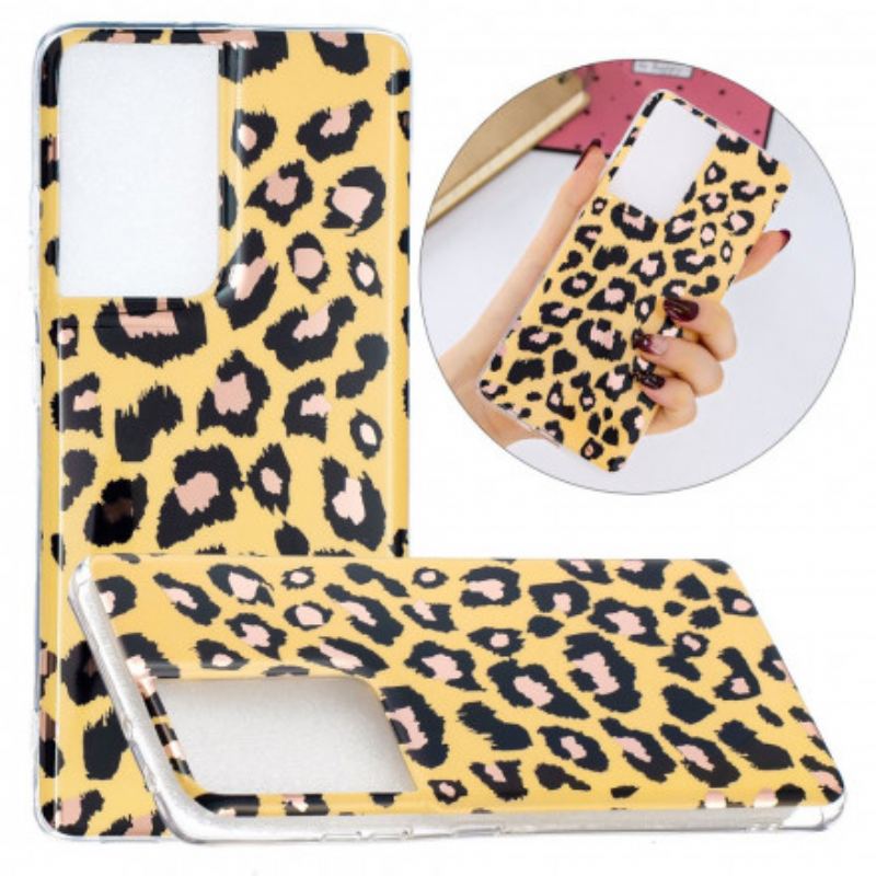 Cover Samsung Galaxy S21 Ultra 5G Leopard Stil Marmor