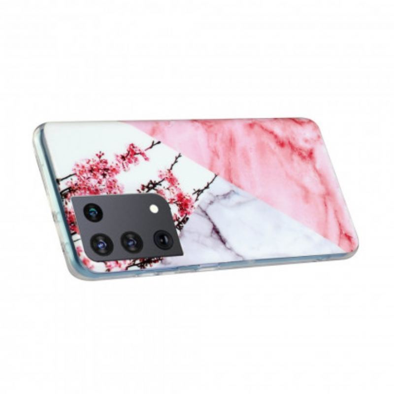Cover Samsung Galaxy S21 Ultra 5G Marmoreret Blommeblomst