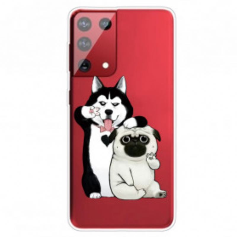 Cover Samsung Galaxy S21 Ultra 5G Sjove Hunde