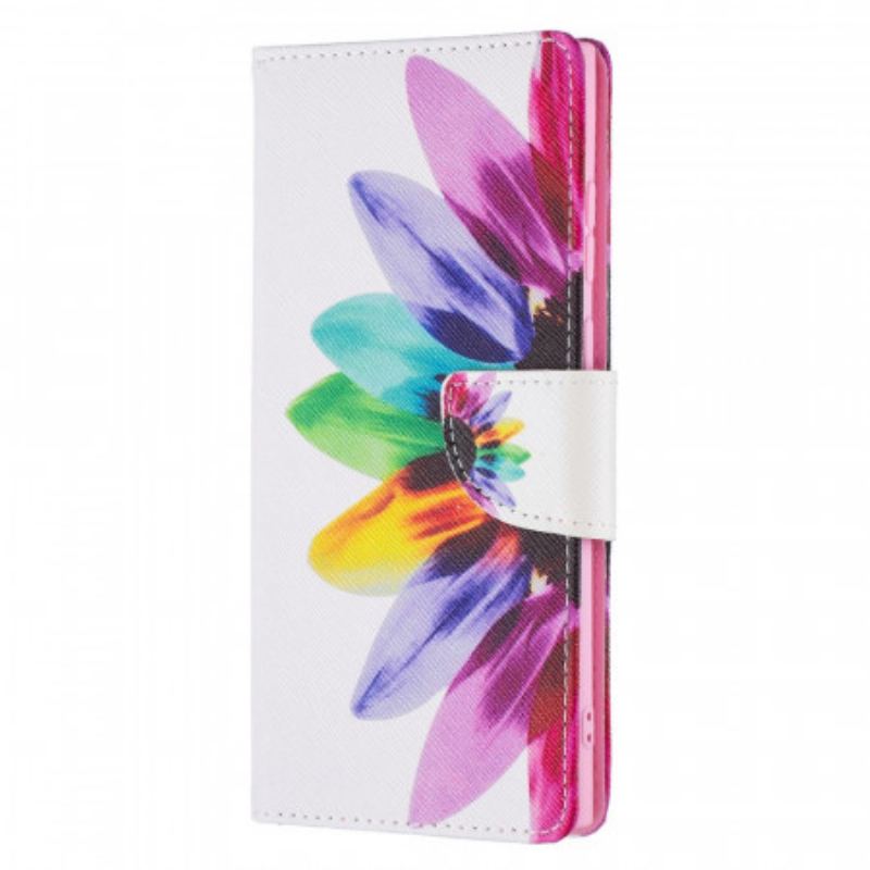 Flip Cover Samsung Galaxy S21 Ultra 5G Akvarel Blomst