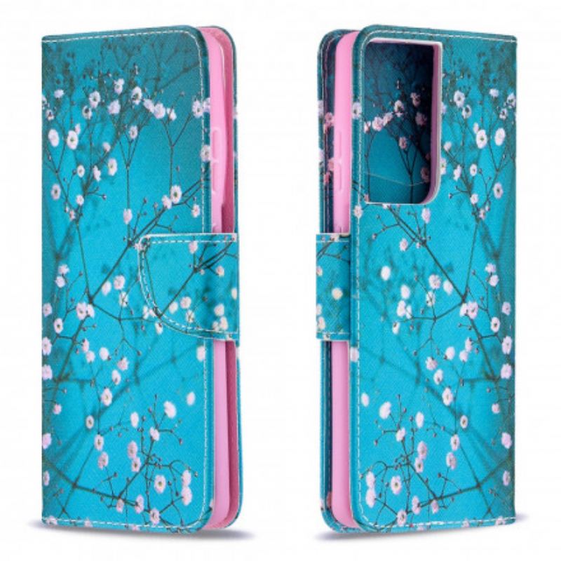 Flip Cover Samsung Galaxy S21 Ultra 5G Blomstrende Træ