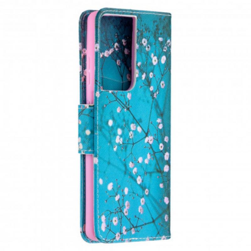 Flip Cover Samsung Galaxy S21 Ultra 5G Blomstrende Træ