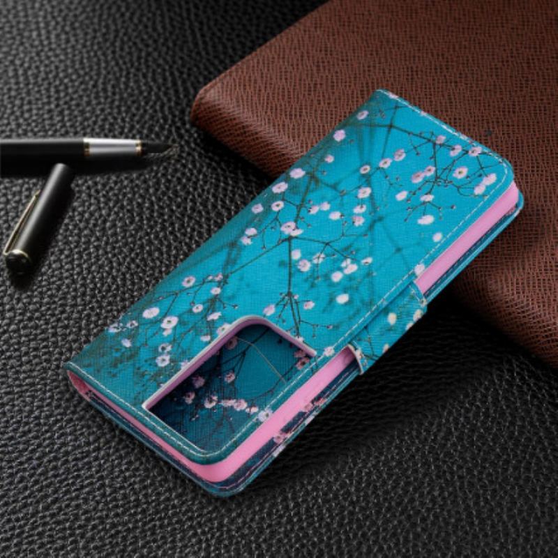 Flip Cover Samsung Galaxy S21 Ultra 5G Blomstrende Træ