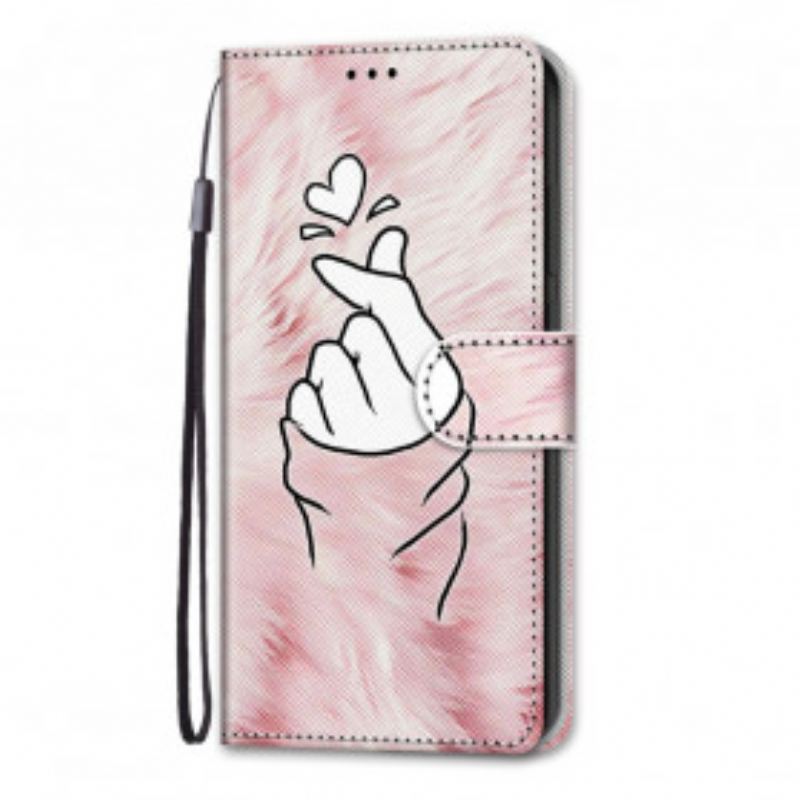 Flip Cover Samsung Galaxy S21 Ultra 5G Finger Hjerte