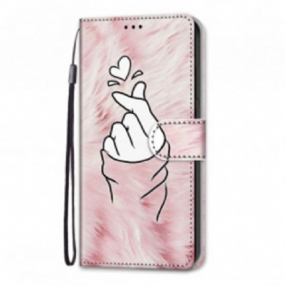 Flip Cover Samsung Galaxy S21 Ultra 5G Finger Hjerte