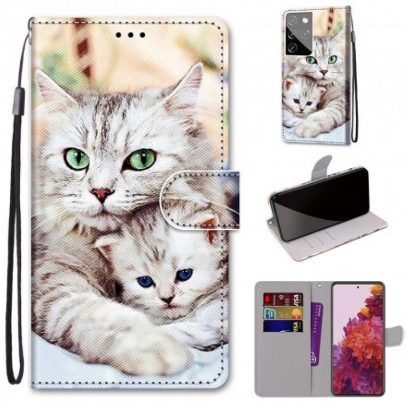 Flip Cover Samsung Galaxy S21 Ultra 5G Kattefamilie