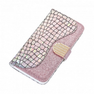 Flip Cover Samsung Galaxy S21 Ultra 5G Krokodille Diamanter