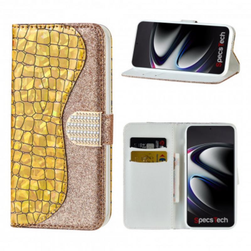 Flip Cover Samsung Galaxy S21 Ultra 5G Krokodille Diamanter