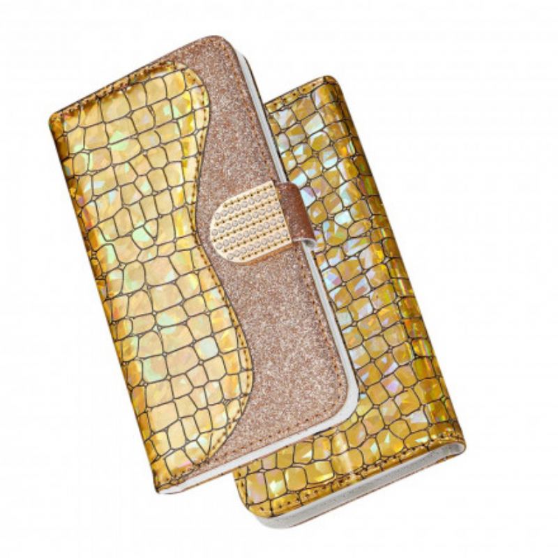 Flip Cover Samsung Galaxy S21 Ultra 5G Krokodille Diamanter