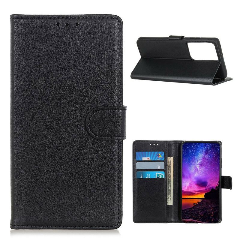 Flip Cover Samsung Galaxy S21 Ultra 5G Litchi Tekstur